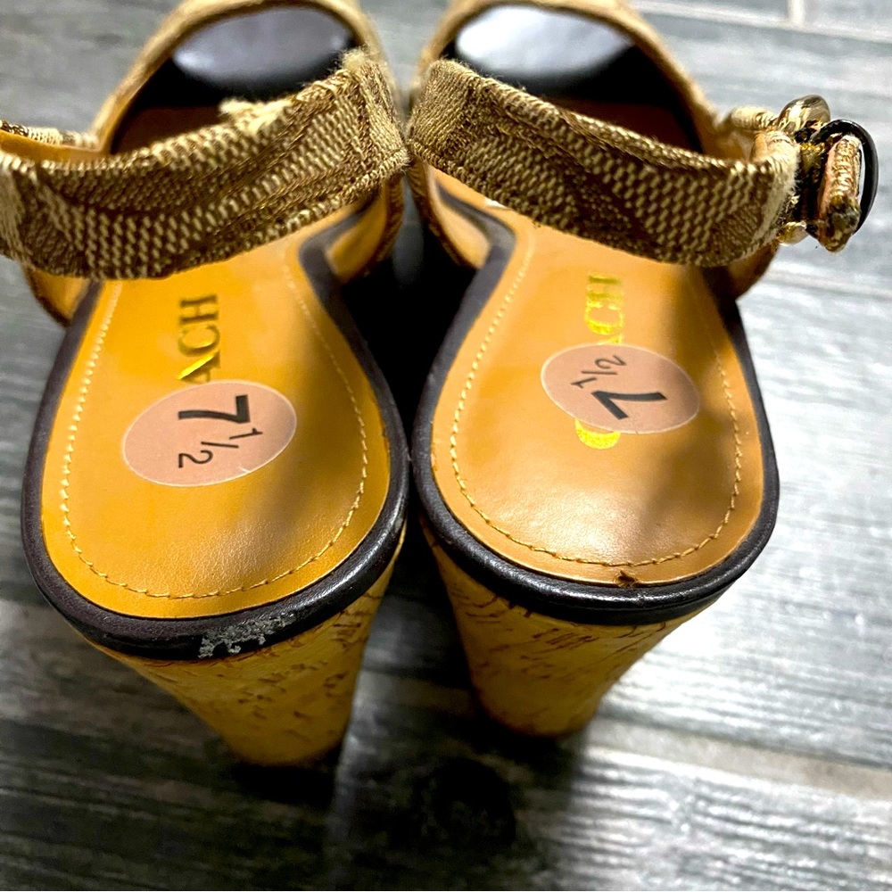 Coach 🐎 Chestnut Wedge Heel Sandals - Picture 6 of 6